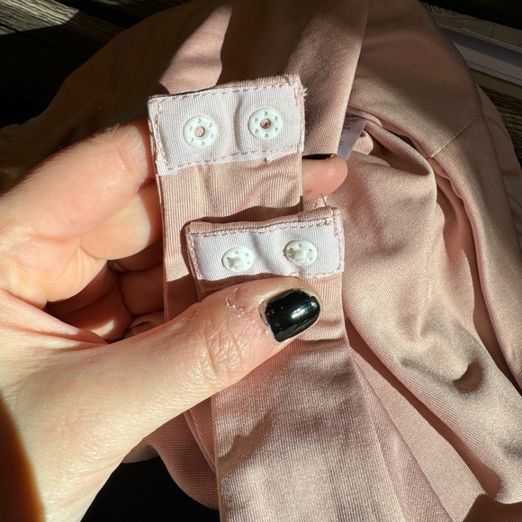 Fashion Nova Pale Pink Long Sleeve Ruffle Bodysuit - Picture 2 of 7